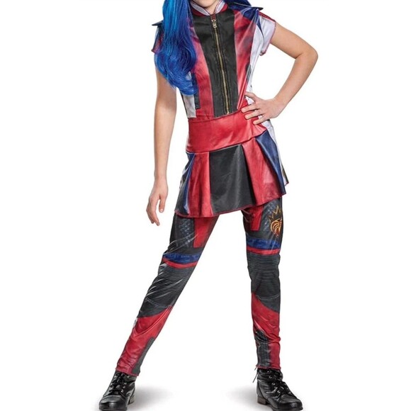DISNEY DESCENDANTS 3 EVIE COSTUME‎ Jumpsuit & Skirt SIZE 10-12 Read - Picture 1 of 10